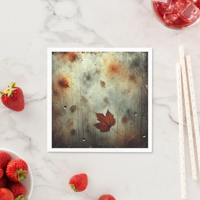 Gritty Fall Steamy Window Glass Découpage Napkins (Insitu)