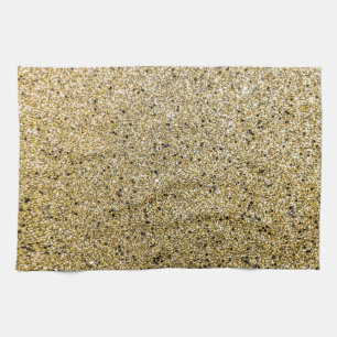 Gritty Gold Glitter Sparkle Tea Towel
