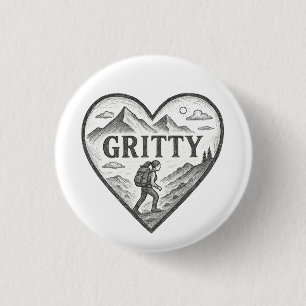 Gritty Heart 3 Cm Round Badge