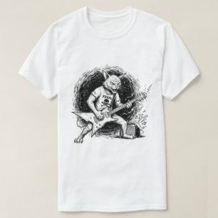Gritty Ink Cat Guitar T-Shirt for Men
