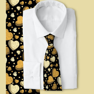 Gritty Love hearts gold Tie