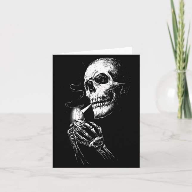 Gritty Skeleton Lighting Smoke Card (Front)