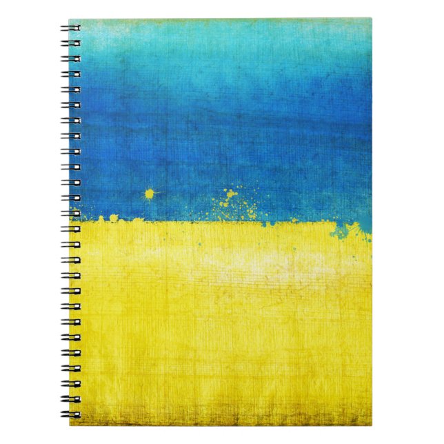 Gritty Ukraine Flag Spiral Notebook (Front)
