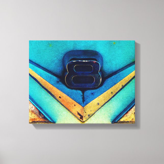 Gritty V8 Big or Small Block Engine Canvas Print (Front)