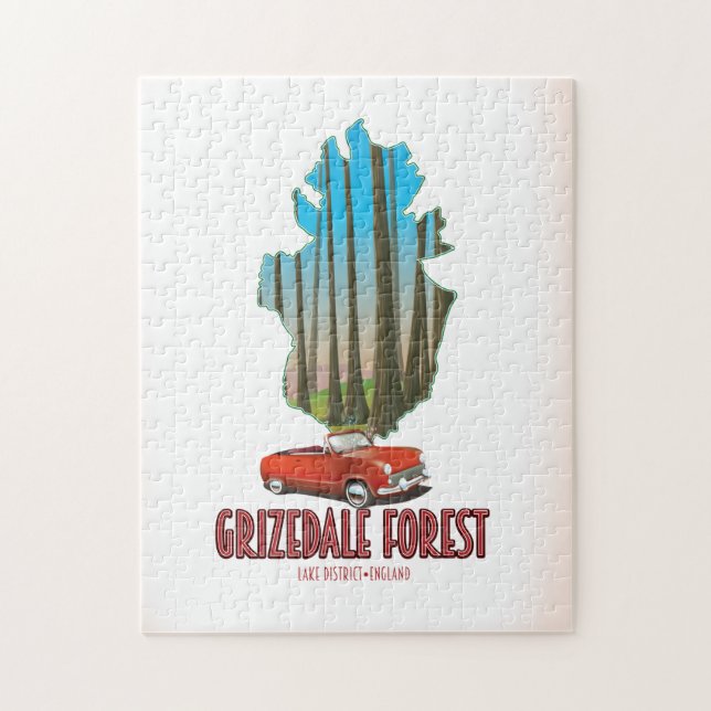Grizdale forest lake district england map jigsaw puzzle (Vertical)