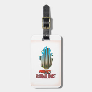 Grizdale forest lake district england map luggage tag