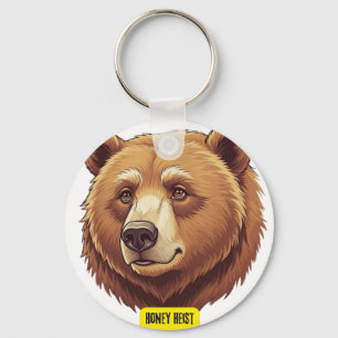 Grizlly bear. Honey heist Key Ring