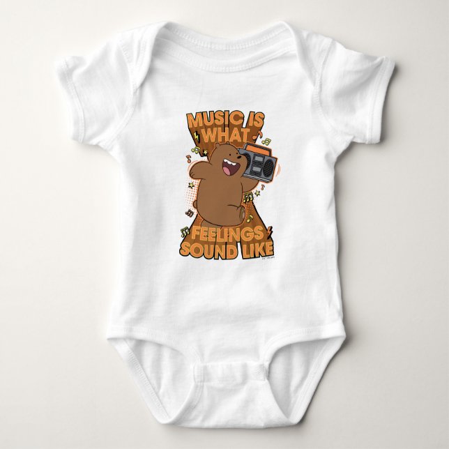 Grizz - Music is What Feelings Sound Like Baby Bodysuit (Front)