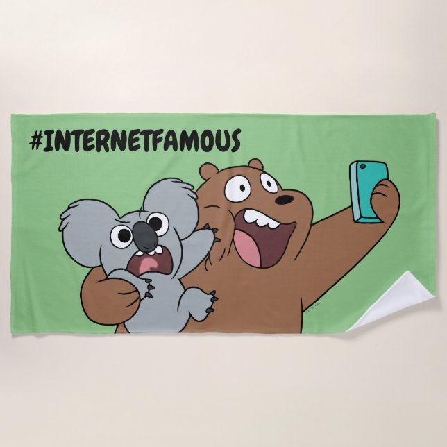 Grizz & Nom Nom - #InternetFamous Beach Towel (Front)