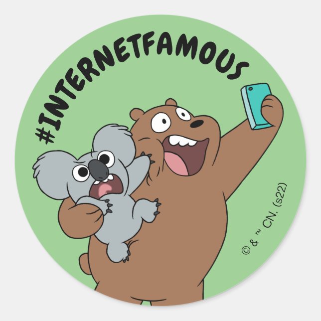 Grizz & Nom Nom - #InternetFamous Classic Round Sticker (Front)