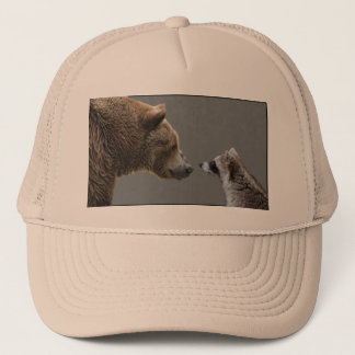 Grizzle Bear Meets Racoon Trucker Hat