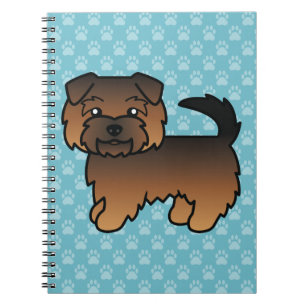 Grizzle Norfolk Terrier Cartoon Dog Illustration Notebook