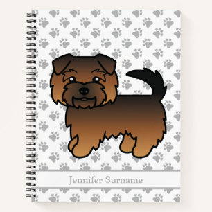 Grizzle Norfolk Terrier Cartoon Dog & Text Notebook
