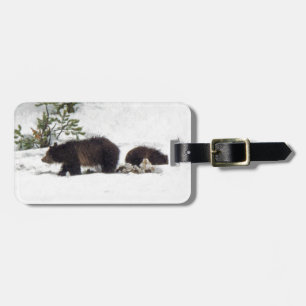 Grizzlies in the Snow Luggage Tag