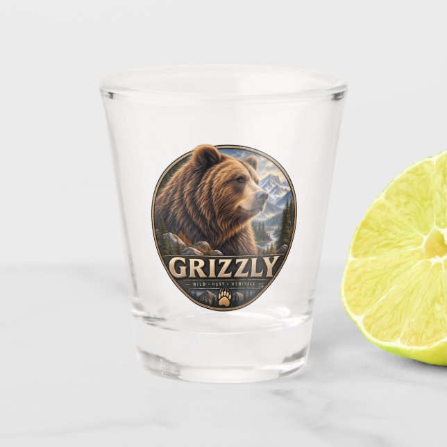 Grizzly – American Wild Shot Glass (Front)