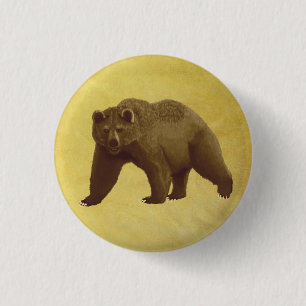 Grizzly Bear 3 Cm Round Badge