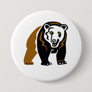 Grizzly bear - 7.5 cm round badge