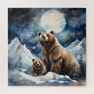Grizzly Bear and Baby Jigsaw Puzzle