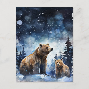 Grizzly Bear and Baby Postcard