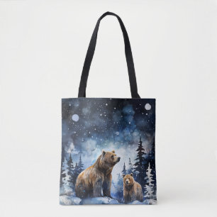 Grizzly Bear and Baby Tote Bag