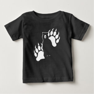 Grizzly bear and footprints Graphic Design Baby T-Shirt