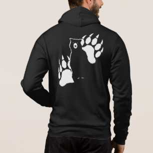Grizzly bear and footprints Graphic Design Hoodie