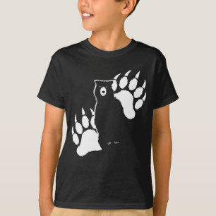 Grizzly bear and footprints Graphic Design T-Shirt