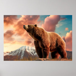 Grizzly Bear Animal Nature Majestic Wild Poster