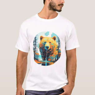 Grizzly Bear Animal World Predator Wild Nature Art T-Shirt