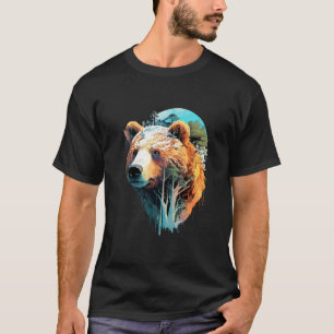 Grizzly Bear Animal World Predator Wild Nature Art T-Shirt