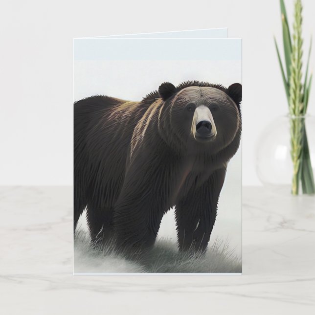 GRIZZLY BEAR ART BIG BIRTHDAY Card (Front)
