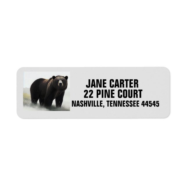 GRIZZLY BEAR ART RETURN ADDRESS LABELS (Front)
