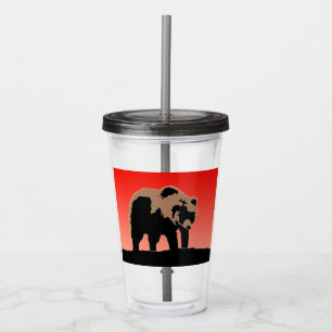 Grizzly Bear at Sunset  - Original Wildlife Art Acrylic Tumbler