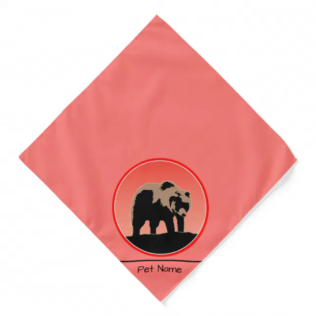 Grizzly Bear at Sunset Original Wildlife Art Bandana Zazzle.co.nz