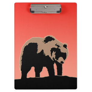 Grizzly Bear at Sunset - Original Wildlife Art Clipboard