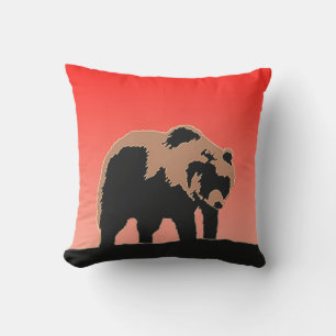 Grizzly Bear at Sunset  - Original Wildlife Art Cushion
