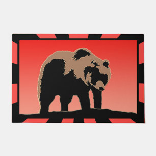 Grizzly Bear at Sunset - Original Wildlife Art Doormat