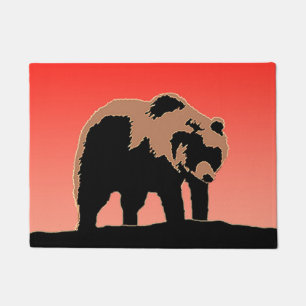 Grizzly Bear at Sunset - Original Wildlife Art Doormat
