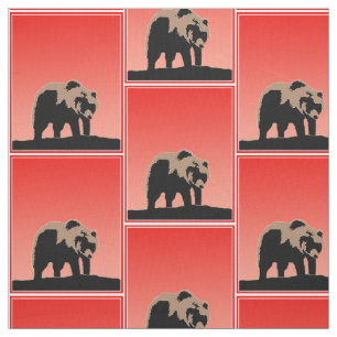 Grizzly Bear at Sunset  - Original Wildlife Art Fabric