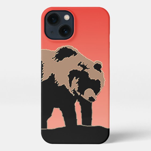 Grizzly Bear at Sunset  - Original Wildlife Art iPhone Case (Back)