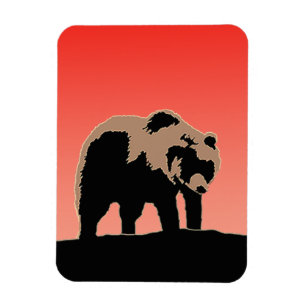 Grizzly Bear at Sunset - Original Wildlife Art Magnet