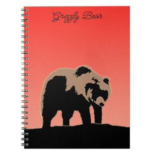 Grizzly Bear at Sunset - Original Wildlife Art Notebook