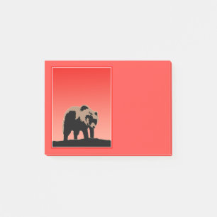 Grizzly Bear at Sunset - Original Wildlife Art Post-it Notes