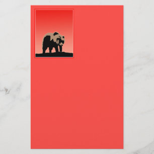 Grizzly Bear at Sunset - Original Wildlife Art Stationery
