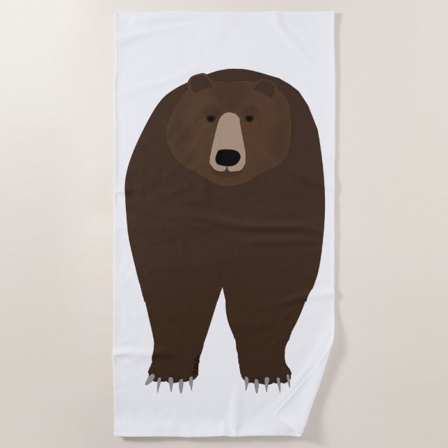 Grizzly Bear Beach Towel (Front)