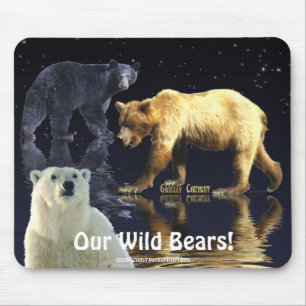 GRIZZLY BEAR, BLACK BEAR & POLAR BEAR MOUSE PAD