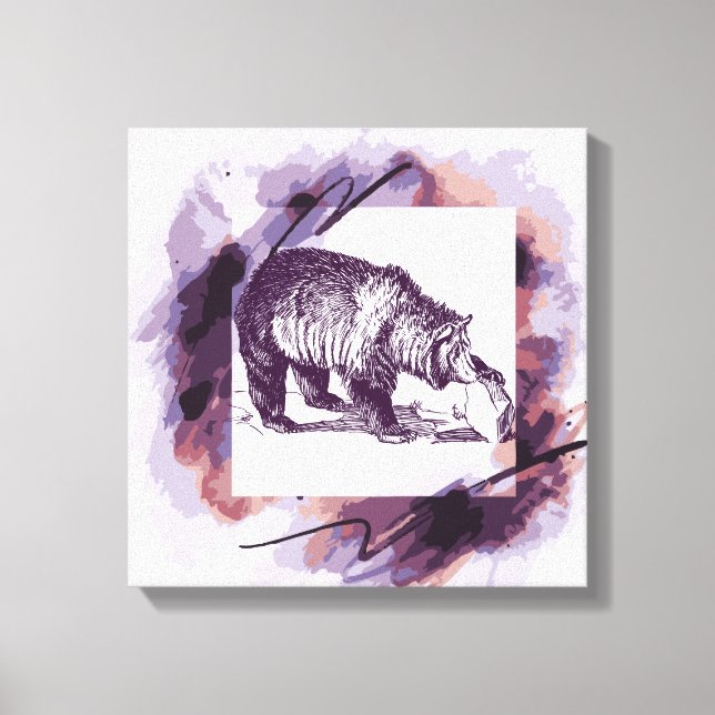 Grizzly bear canvas print (Front)