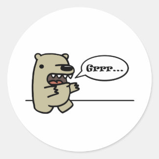Grizzly Bear Classic Round Sticker