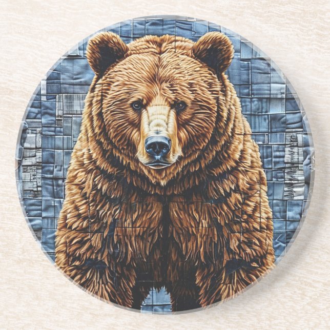 Grizzly bear coaster (Front)