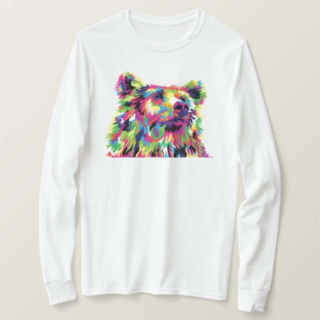Grizzly bear colourful pop art T-Shirt (Design Front)